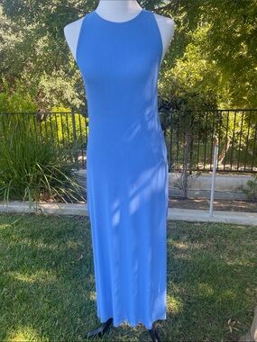 Caroline Constas Blue Maxi Cover Up Dress Resort Swimwear Coastal chic XS